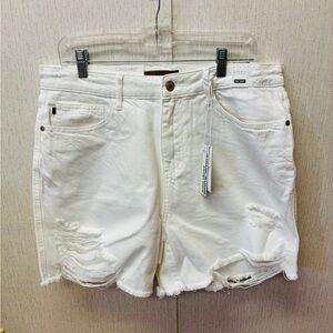 Judy Blue White Ripped Jean Shorts 1XL NWT